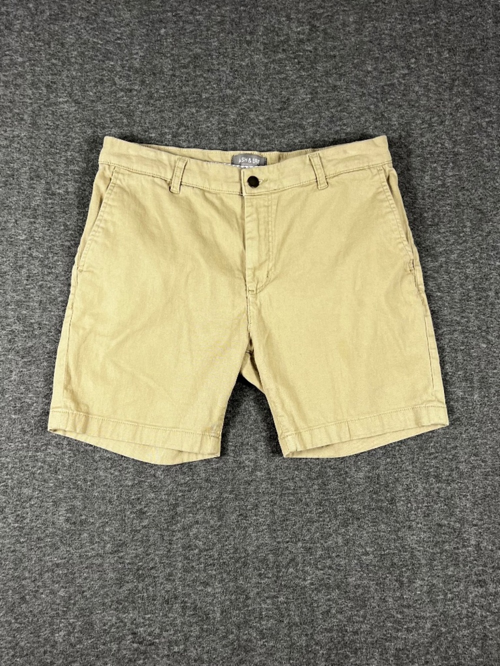 Ash & Erie Chino Shorts Men's 33 (Actual 32x7) Beige Lightweight Stretch